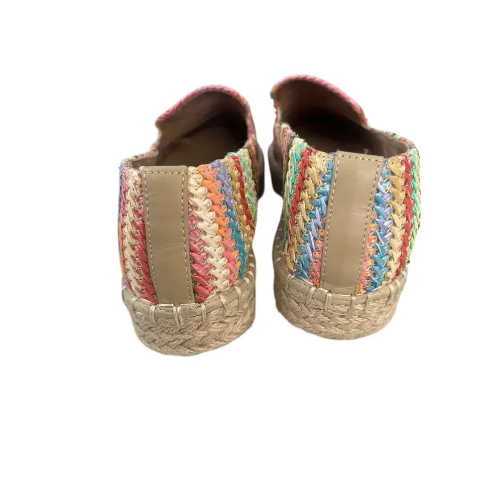 Joie Cara Raffia Espadrilles Women’s Sz 8 Multicolor Rainbow Flats Slip on NEW - Picture 5 of 9